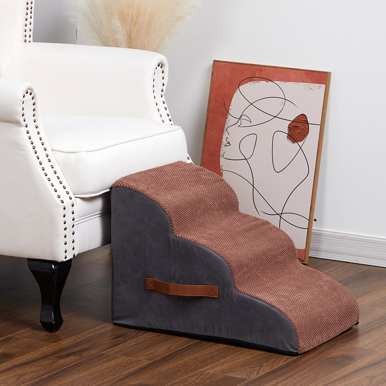 Tucker Murphy Pet™ 2 Tiers Dog Stairs, High Density Foam Dog Steps for